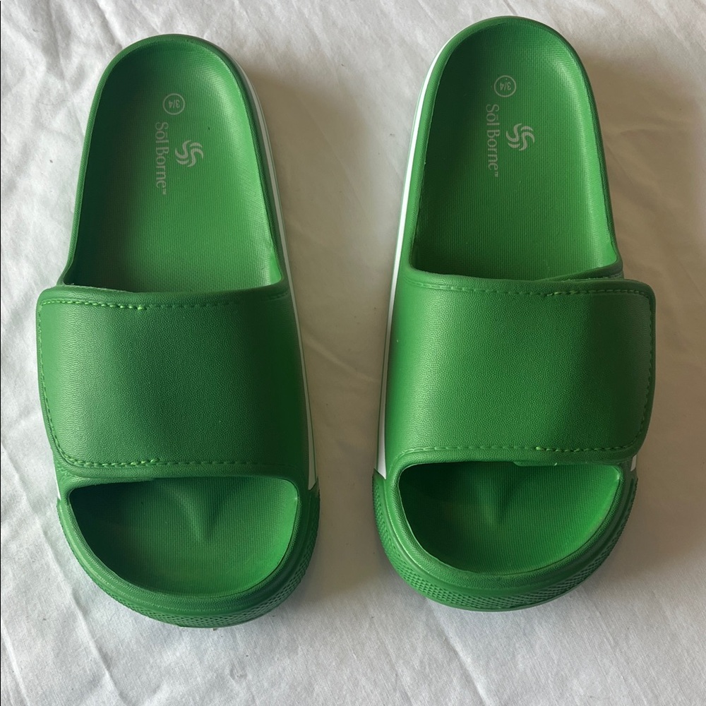 Kids Green Slide Sandals